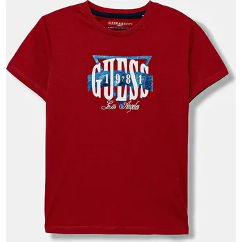 Dětská móda Dětské bavlněné tričko Guess N5BI00.I3Z14.9BYA červená 33X, vel. 118-122