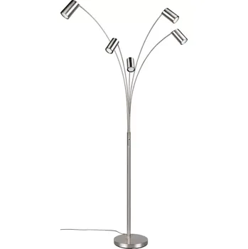 Stojací lampa Trio Leuchten 412400507 MARLEY nikl - Čtecí stříbrná stojací pětiramenná lampa 5 x GU10, 200cm (Stříbrná stojací pětiramenná lampa s vypínačem na lampě)