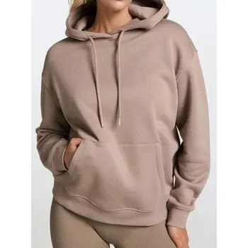 Dámské oblečení Sinsay - Mikina s&nbsp;kapucí - hnědá - 830EX-84X - 830EX-84X-M