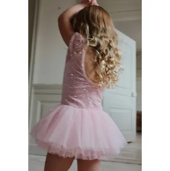 Dívčí šaty Dívčí šaty Konges Sløjd BALLERINA DRESS KS103686.9BYA růžová 03X, vel. 134-140