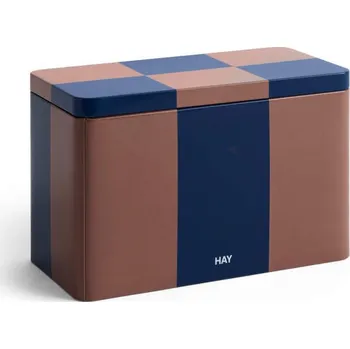 Dóza na potraviny HAY Plechová dóza Tin Container Medium, brown and midnight blue