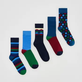 Chlapecké spodní prádlo Reserved - Sada 5 párů ponožek - modrá - 248FB-55X - 248FB-55X-43R