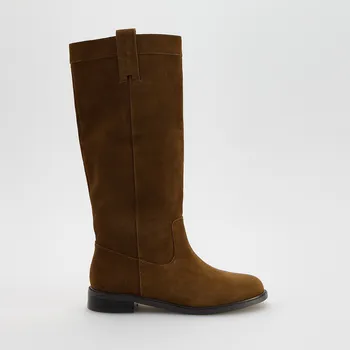 Dámské kozačky Reserved - Semišové kozačky - béžová - 265FF-80X - 265FF-80X-42