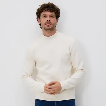 Pánská mikina Reserved - Mikina se stojáčkem - krémová - 8067H-01X - 8067H-01X-XXL