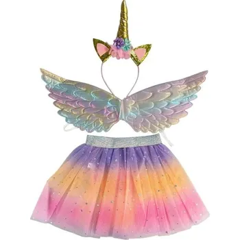 Karnevalový kostým Cd Dětský set Jednorožec duhový - dvě varianty Barva: Růžová