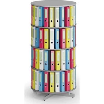 Prodejní regál Corping Otočný regál na šanony, 4 patra, šedý