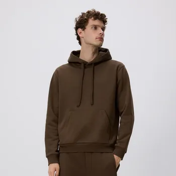 Pánská mikina Reserved - Regular mikina s kapucí - kávová - 6926H-84X - 6926H-84X-XXL