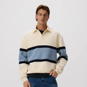 Pánská mikina Reserved - Mikina regular fit s límcem - krémová - 6995H-01X - 6995H-01X-XS