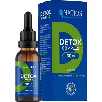 Přírodní produkt NATIOS Detox Complex, Bylinné kapky v MCT oleji, 30 ml