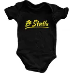 Kojenecké body - Ze Štatlu žlutý potisk Černá 62