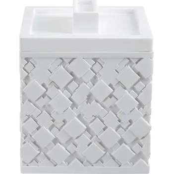 Sada koupelnových doplňků Spirella krabička na kosmetiku AGDA, bílá, polyresin