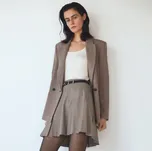 Reserved - Plisovaná sukně s páskem - béžová - 077GG-08X - 077GG-08X-XXL