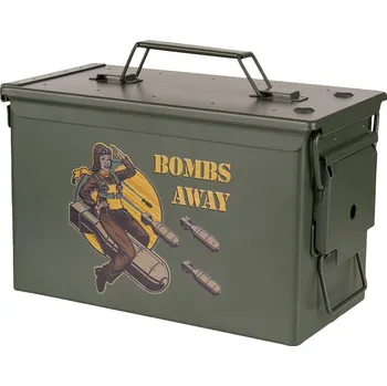 Úložný box FOSCO bedna na munici CAL.50 Bombs Away ZELENÁ