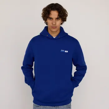 Pánská mikina Reserved - Jednobarevná mikina s kapucí - indigová - 7487H-57X - 7487H-57X-S