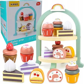 Dětská domácnost Dětský dřevěný kuchyňský set - Cukrárna