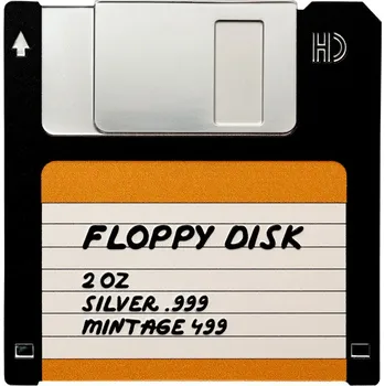 Stříbrná kolorovaná mince TechStalgic - Floppy disk 2024 Proof