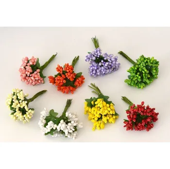 umělá květina Kytička přízdobová - BOBULKY - zlaté