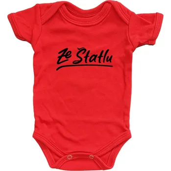 Kojenecký body Kojenecké body - Ze Štatlu černý potisk Červená 74