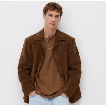 Pánské tričko Reserved - Tričko střihu regular s dlouhými rukávy - karmínová - 381EX-92X - 381EX-92X-S