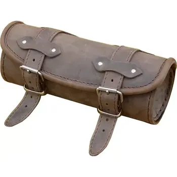 Zavazadlo na motocykl Kožená rolka na motorku/chopper hnědá (pravá kůže)