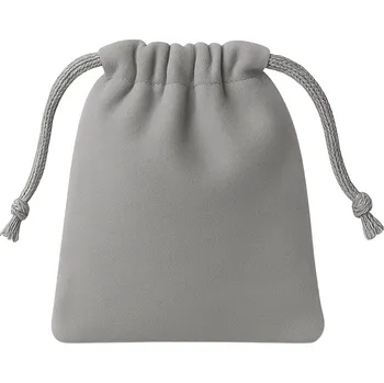 Dárková krabička Darčekové zamatové vrecúško - Sivá/9x12cm