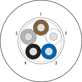 elektrický kabel Binder 08 3088 000 000 Kontakty: 5 vodičů, stíněný, standardní, PUR, černý (RAL 9005), 5 x 0,25 mm², 100 m