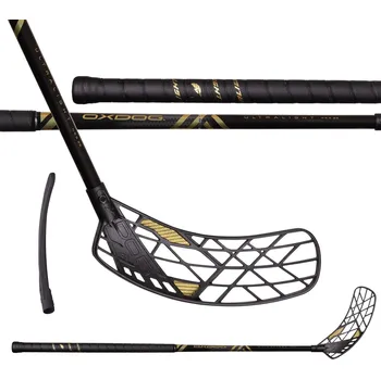 Florbalová hůl Oxdog ULTRALIGHT HES 29 BK OVAL MBC2 Florbalová hůl černá / zlatá, Levá (levá ruka dole), 96cm (=106cm)