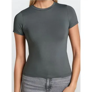 Dámské tričko Sinsay - Tričko basic - šedá - 493FG-86X - 493FG-86X-S