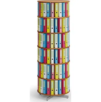 Prodejní regál Corping Otočný regál na šanony, 6 pater, třešeň