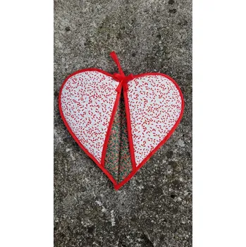 Vánoční dekorace Srdíčková chňapka - vánoční 02