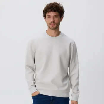 Pánská mikina Reserved - Strukturovaná mikina - světle šedá - 8090H-09X - 8090H-09X-S