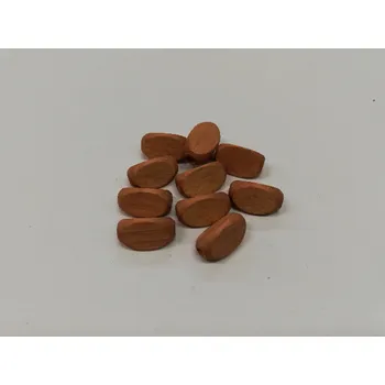 Dětské navlékací korálky Dřevěné korálky - trojhranný ovál hnědý - 12x8mm - 10ks