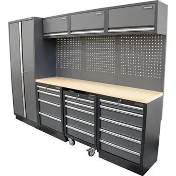 Dílenský stůl Matabro AKČNÍ SET Sestava 7 ks dílenského nábytku SET-CA01029 s dřevěnou pracovní deskou MB-TGW80