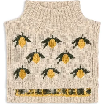 Nákrčník Dětská kukla s přídavkem vlny Konges Sløjd BELOU LEMON KNIT NECKWARMER. béžová barva, KS101425 KS101425.9BYA 08X, vel. 5-8 let