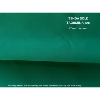 TENDA SOLE TAORMINA 220 (207 zelená VERDE)-200cm / METRÁŽ NA MÍRU
