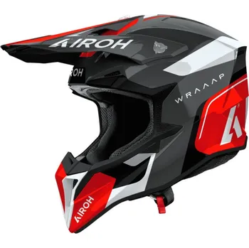 Helma na motorku Přilba WRAAAP Conquer, AIROH (červená lesklá) 2026 (Velikost: XL)