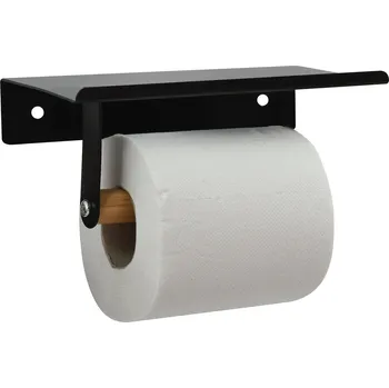 Spirella držák na toaletní papír TAREK, černý, ocel, bambus