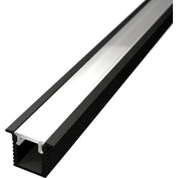LED lišta Vestavný profil lišta pro LED pásky SLIM V32 černý - profil lišta + Nacvakávací černý difuzor 2m - LED Solution - LP602B_LP601/LP602-BLACKC - LP602B_LP601/LP602-BLACKC