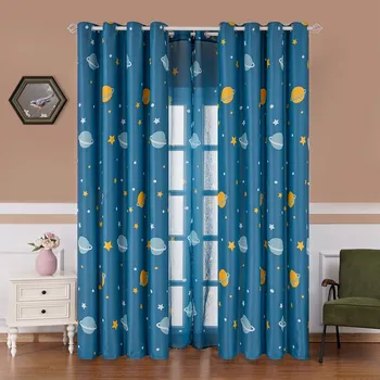 Závěs 4Home Výhodná sada Zatemňovací závěs Space, 150 x 250 cm, 2 ks, modrá