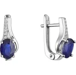Evolution Group - Pavona Stříbrné visací náušnice s pravým safírem 11488.3 + 2 měsíce na vrácení zboží