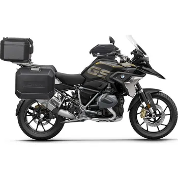 Zavazadlo na motocykl Kompletní sada černých hliníkových kufrů shad terra black, 37l topcase 36l/47l boční kufry, včetně montážní sady a plotny shad r 1200 gs adventure/ r 1250 gs adventure