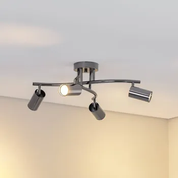 Bodové svítidlo Lucea Stropní bodové světlo Spotte, černá-chrom, 4 žárovky 4 x 7 W - Doprava zdarma