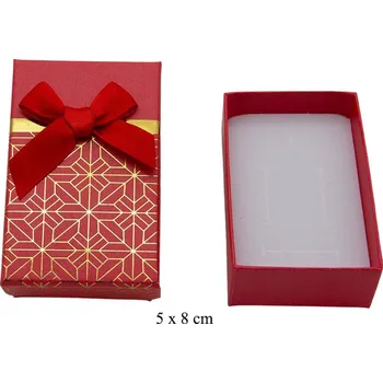 Dárková krabička Mareb Dárková krabička na šperky se zlatým vzorem 5 × 8 cm - červená
