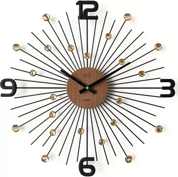 Hodiny JVD Designové kovové černo-hnědé paprskovité hodiny JVD HT117.1 ( )