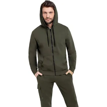 Pánská mikina Pánská mikina se zipem VOLCANO-B-VITAR-302-KHAKI Zelená XXL