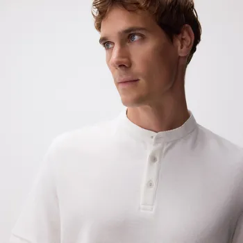 Reserved - Strukturované polo regular fit - krémová - 275EF-01X - 275EF-01X-M