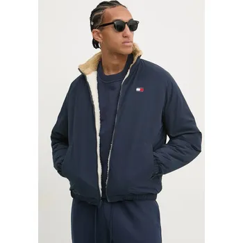 Oboustranná bunda Tommy Jeans pánská, béžová barva, přechodná, oversize, DM0DM21129 01X, vel. L