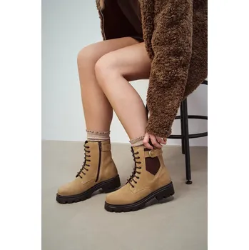 Dámské kozačky Nízké kozačky Medicine dámské, béžová barva, na platformě RW25-OBD401 80X, EUR 39