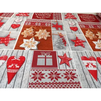 DOMESTIK 145/19410-1 vánoční patchwork šíře 220cm / VELKOOBCHOD Ceník: VELKOOBCHOD: po celých rolích, bez odvíjení