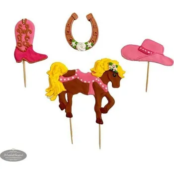 Jedlá dekorace na dort K-Decor Zápich na dort – růžový koník